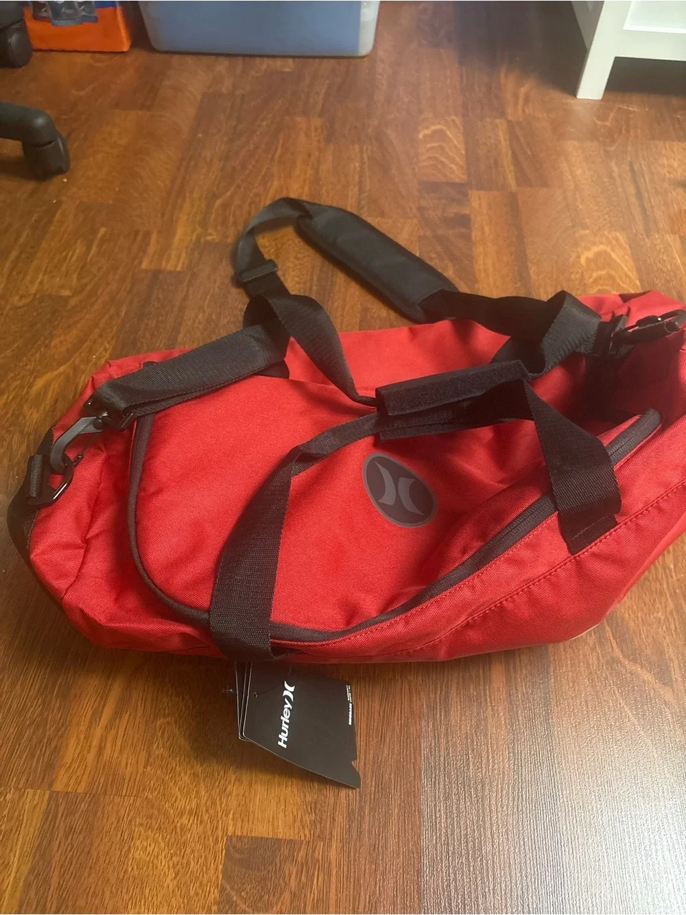 Hurley Red Men’s Duffel Bag with Black Handles